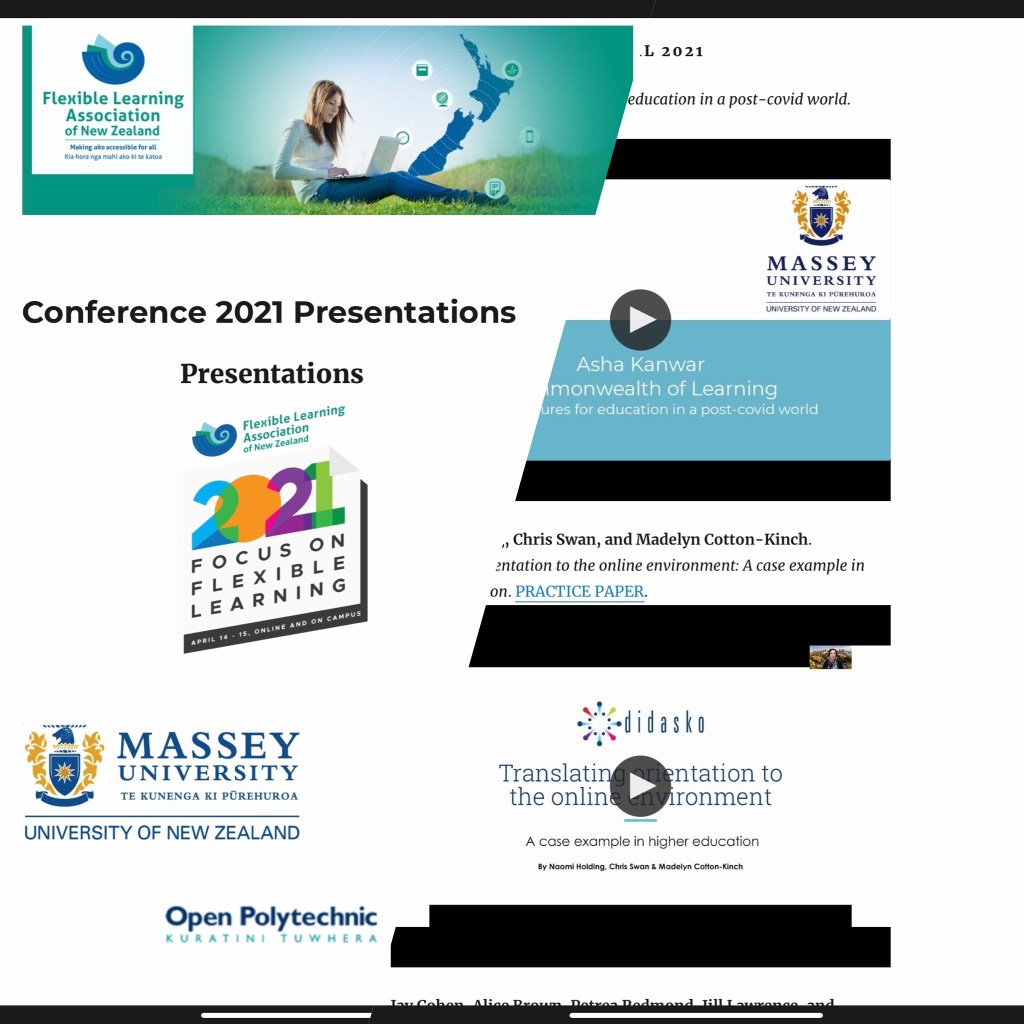 Screenshot of flanz2021 conference video page