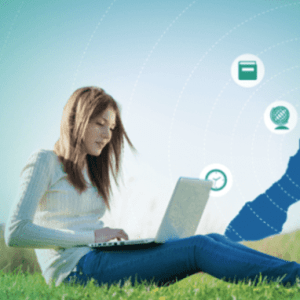 Woman sitting wit laptop