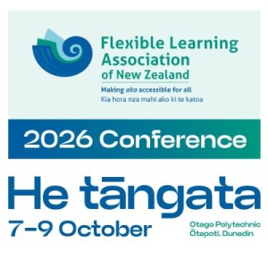 Promo image for the Flexible Learning Association of New Zealand 2026 Conference, with the dates 7–9 October and the title He tāngata.
